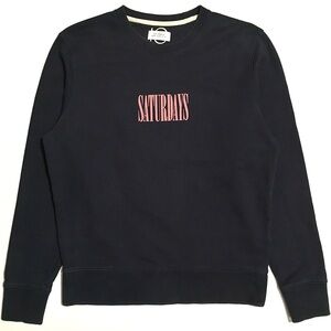 Saturdays Surf New York City Sweatshirt Crew Neck Pullover Logo Navy Blue Medium